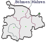 Lage des Ortes im Schönhengstgau Karte Schönhengstgau